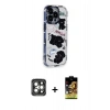 MARSİLYAN™- iPhone 15 Pro Max Kılıf Ahenk Modern Serisi - Siyah Buffer Cam Ekran Koruyucu + PVD Metal Kamera Lens - GI