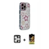 MARSİLYAN™- iPhone 15 Pro Max Kılıf Ahenk Modern Serisi - Siyah Buffer Cam Ekran Koruyucu + PVD Metal Kamera Lens - GS