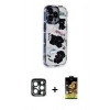 MARSİLYAN™- iPhone 15 Pro Max Kılıf Ahenk Modern Serisi - Siyah Buffer Cam Ekran Koruyucu + PVD Metal Kamera Lens - LT