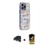 MARSİLYAN™- iPhone 15 Pro Max Kılıf Ahenk Modern Serisi - Siyah Buffer Cam Ekran Koruyucu + Raze Metal Kamera Lens - GS