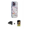 MARSİLYAN™- iPhone 15 Pro Max Kılıf Ahenk Modern Serisi - Siyah Buffer Cam Ekran Koruyucu + Raze Metal Kamera Lens - GS