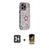MARSİLYAN™- iPhone 15 Pro Max Kılıf Ahenk Modern Serisi - Siyah Buffer Cam Ekran Koruyucu + Siyah PVD Metal Kamera Lens