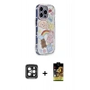 MARSİLYAN™- iPhone 15 Pro Max Kılıf Ahenk Modern Serisi - Siyah Buffer Cam Ekran Koruyucu + Siyah PVD Metal Kamera Lens