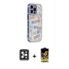 MARSİLYAN™- iPhone 15 Pro Max Kılıf Ahenk Modern Serisi - Siyah Buffer Cam Ekran Koruyucu + Siyah PVD Metal Kamera Lens