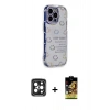 MARSİLYAN™- iPhone 15 Pro Max Kılıf Ahenk Modern Serisi - Siyah Buffer Cam Ekran Koruyucu + Siyah PVD Metal Kamera Lens