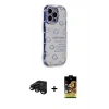 MARSİLYAN™- iPhone 15 Pro Max Kılıf Ahenk Modern Serisi - Siyah Buffer Cam Ekran Koruyucu + Raze Metal Kamera Lens - SH