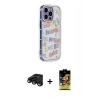 MARSİLYAN™- iPhone 15 Pro Max Kılıf Ahenk Modern Serisi - Siyah Buffer Cam Ekran Koruyucu + Raze Metal Kamera Lens - SH