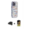 MARSİLYAN™- iPhone 15 Pro Max Kılıf Ahenk Modern Serisi - Siyah Buffer Cam Ekran Koruyucu + Titanyum Gri Raze Metal Kamera Lens