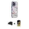 MARSİLYAN™- iPhone 15 Pro Max Kılıf Ahenk Modern Serisi - Siyah Buffer Cam Ekran Koruyucu + Titanyum Gri Raze Metal Kamera Lens