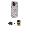 MARSİLYAN™- iPhone 15 Pro Max Kılıf Ahenk Modern Serisi - Siyah Buffer Cam Ekran Koruyucu + Titanyum Gri Raze Metal Kamera Lens