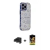 MARSİLYAN™- iPhone 15 Pro Max Kılıf Ahenk Modern Serisi - Siyah Buffer Cam Ekran Koruyucu + Titanyum Gri Raze Metal Kamera Lens