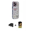 MARSİLYAN™- iPhone 15 Pro Max Kılıf Ahenk Modern Serisi - Siyah Buffer Cam Ekran Koruyucu + Titanyum Gri Raze Metal Kamera Lens