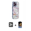 MARSİLYAN™- iPhone 15 Pro Max Kılıf Ahenk Modern Serisi - Siyah Buffer Hayalet Cam Ekran Koruyucu + PVD Metal Kamera Lens - GI