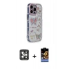 MARSİLYAN™- iPhone 15 Pro Max Kılıf Ahenk Modern Serisi - Siyah Buffer Hayalet Cam Ekran Koruyucu + PVD Metal Kamera Lens - GI