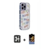 MARSİLYAN™- iPhone 15 Pro Max Kılıf Ahenk Modern Serisi - Siyah Buffer Hayalet Cam Ekran Koruyucu + PVD Metal Kamera Lens - GI