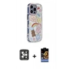 MARSİLYAN™- iPhone 15 Pro Max Kılıf Ahenk Modern Serisi - Siyah Buffer Hayalet Cam Ekran Koruyucu + PVD Metal Kamera Lens - GI