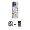 MARSİLYAN™- iPhone 15 Pro Max Kılıf Ahenk Modern Serisi - Siyah Buffer Hayalet Cam Ekran Koruyucu + PVD Metal Kamera Lens - LT