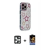 MARSİLYAN™- iPhone 15 Pro Max Kılıf Ahenk Modern Serisi - Siyah Buffer Hayalet Cam Ekran Koruyucu + PVD Metal Kamera Lens - LT