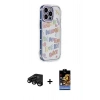 MARSİLYAN™- iPhone 15 Pro Max Kılıf Ahenk Modern Serisi - Siyah Buffer Hayalet Cam Ekran Koruyucu + Raze Metal Kamera Lens - SH