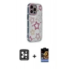 MARSİLYAN™- iPhone 15 Pro Max Kılıf Ahenk Modern Serisi - Siyah Buffer Hayalet Cam Ekran Koruyucu + PVD Metal Kamera Lens - SH