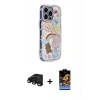 MARSİLYAN™- iPhone 15 Pro Max Kılıf Ahenk Modern Serisi - Siyah Buffer Hayalet Cam Ekran Koruyucu + Siyah Raze Metal Kamera Lens