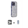 MARSİLYAN™- iPhone 15 Pro Max Kılıf Ahenk Modern Serisi - Siyah Joko Magic 5D Cam + Gümüş PVD Metal Kamera Lens