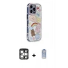 MARSİLYAN™- iPhone 15 Pro Max Kılıf Ahenk Modern Serisi - Siyah Joko Magic 5D Cam + Gümüş PVD Metal Kamera Lens