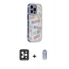 MARSİLYAN™- iPhone 15 Pro Max Kılıf Ahenk Modern Serisi - Siyah Joko Magic 5D Cam + Siyah PVD Metal Kamera Lens