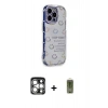 MARSİLYAN™- iPhone 15 Pro Max Kılıf Ahenk Modern Serisi - Siyah Joko Magic 5D Hayalet Cam + PVD Metal Kamera Lens - GS