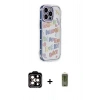 MARSİLYAN™- iPhone 15 Pro Max Kılıf Ahenk Modern Serisi - Siyah Joko Magic 5D Hayalet Cam + PVD Metal Kamera Lens - TU