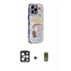 MARSİLYAN™- iPhone 15 Pro Max Kılıf Ahenk Modern Serisi - Siyah Joko Magic 5D Hayalet Cam + PVD Metal Kamera Lens - LT
