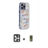MARSİLYAN™- iPhone 15 Pro Max Kılıf Ahenk Modern Serisi - Siyah Joko Magic 5D Hayalet Cam + PVD Metal Kamera Lens - LT