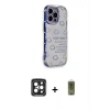 MARSİLYAN™- iPhone 15 Pro Max Kılıf Ahenk Modern Serisi - Siyah Joko Magic 5D Hayalet Cam + PVD Metal Kamera Lens - SH