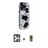 MARSİLYAN™- iPhone 15 Pro Max Kılıf Ahenk Modern Serisi - Siyah Joko Magic 5D Hayalet Cam + PVD Metal Kamera Lens - GS