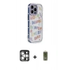 MARSİLYAN™- iPhone 15 Pro Max Kılıf Ahenk Modern Serisi - Siyah Joko Magic 5D Hayalet Cam + PVD Metal Kamera Lens - GS