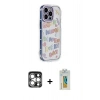 MARSİLYAN™- iPhone 15 Pro Max Kılıf Ahenk Modern Serisi - Siyah Polymer Nano Ekran Koruyucu + PVD Metal Kamera Lens - GS