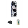 MARSİLYAN™- iPhone 15 Pro Max Kılıf Ahenk Modern Serisi - Siyah Polymer Nano Ekran Koruyucu + Lacivert Raze Metal Kamera Lens