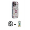 MARSİLYAN™- iPhone 15 Pro Max Kılıf Ahenk Modern Serisi - Siyah Polymer Nano Ekran Koruyucu + PVD Metal Kamera Lens - LT