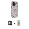 MARSİLYAN™- iPhone 15 Pro Max Kılıf Ahenk Modern Serisi - Siyah Polymer Nano Ekran Koruyucu + PVD Metal Kamera Lens - GI
