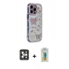 MARSİLYAN™- iPhone 15 Pro Max Kılıf Ahenk Modern Serisi - Siyah Polymer Nano Ekran Koruyucu + PVD Metal Kamera Lens - GI