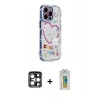 MARSİLYAN™- iPhone 15 Pro Max Kılıf Ahenk Modern Serisi - Siyah Polymer Nano Ekran Koruyucu + PVD Metal Kamera Lens - LT