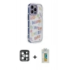 MARSİLYAN™- iPhone 15 Pro Max Kılıf Ahenk Modern Serisi - Siyah Polymer Nano Ekran Koruyucu + PVD Metal Kamera Lens - LT