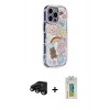 MARSİLYAN™- iPhone 15 Pro Max Kılıf Ahenk Modern Serisi - Siyah Polymer Nano Ekran Koruyucu + Raze Metal Kamera Lens - SH