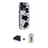 MARSİLYAN™- iPhone 15 Pro Max Kılıf Ahenk Modern Serisi - Siyah Polymer Nano Ekran Koruyucu + Raze Metal Kamera Lens - SH