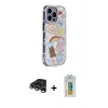MARSİLYAN™- iPhone 15 Pro Max Kılıf Ahenk Modern Serisi - Siyah Polymer Nano Ekran Koruyucu + Raze Metal Kamera Lens - GS