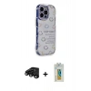 MARSİLYAN™- iPhone 15 Pro Max Kılıf Ahenk Modern Serisi - Siyah Polymer Nano Ekran Koruyucu + Raze Metal Kamera Lens - SH