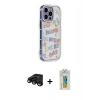 MARSİLYAN™- iPhone 15 Pro Max Kılıf Ahenk Modern Serisi - Siyah Polymer Nano Ekran Koruyucu + Raze Metal Kamera Lens - SH