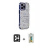 MARSİLYAN™- iPhone 15 Pro Max Kılıf Ahenk Modern Serisi - Siyah Polymer Nano Ekran Koruyucu + Siyah PVD Metal Kamera Lens