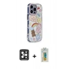 MARSİLYAN™- iPhone 15 Pro Max Kılıf Ahenk Modern Serisi - Siyah Polymer Nano Ekran Koruyucu + Siyah PVD Metal Kamera Lens
