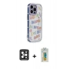MARSİLYAN™- iPhone 15 Pro Max Kılıf Ahenk Modern Serisi - Siyah Polymer Nano Ekran Koruyucu + Siyah PVD Metal Kamera Lens